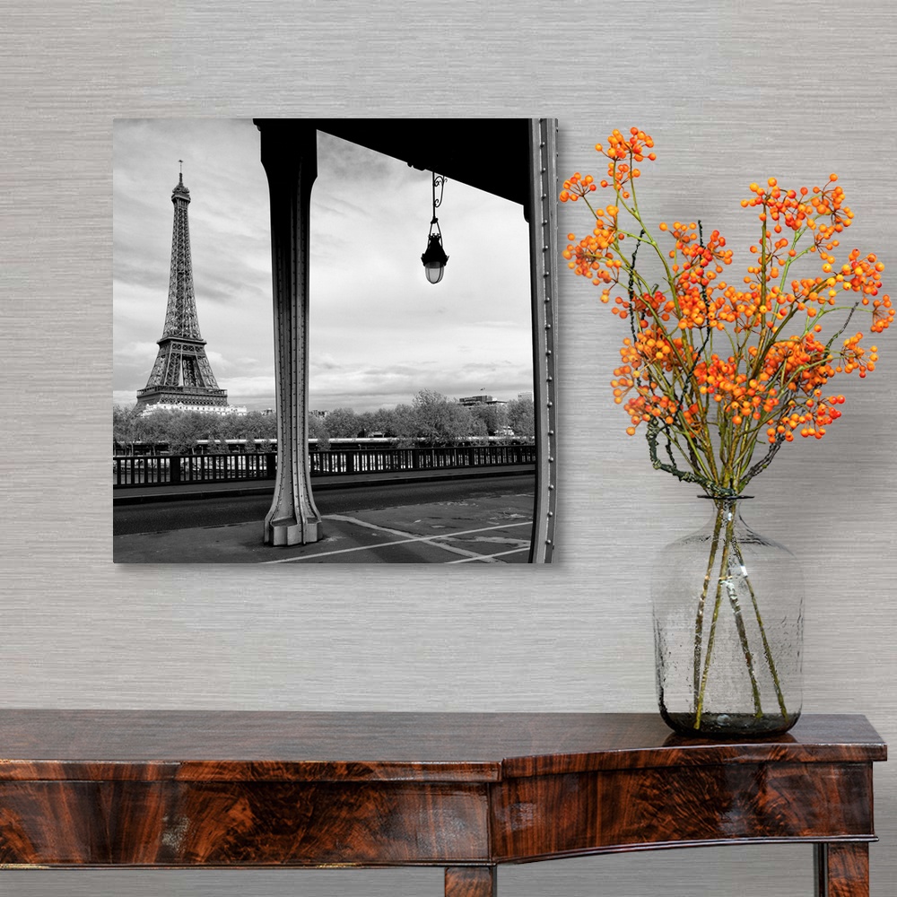 A traditional room featuring Eiffel Tower from Pont De Bir-Hakeim, Paris, France