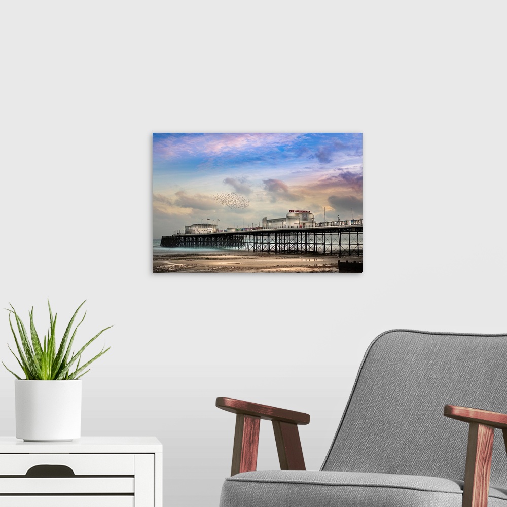 A modern room featuring Coastal view in West Sussex, England. Worthing Pier is a pier in Worthing, West Sussex, England. ...