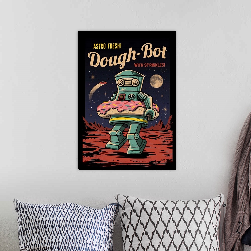 A bohemian room featuring Dough Bot