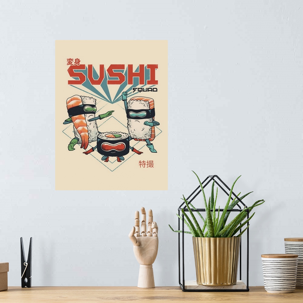 A bohemian room featuring New Sushi Squad