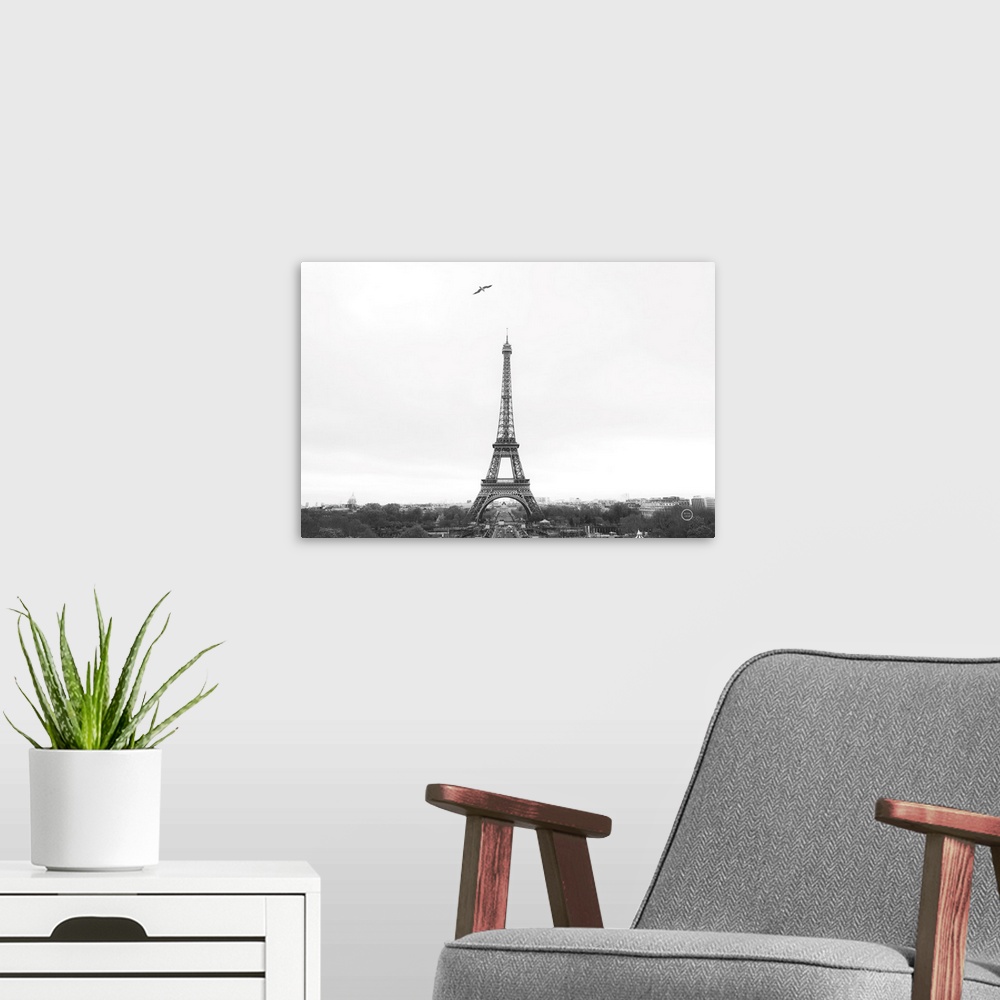 A modern room featuring A Birds View of Paris Crop I