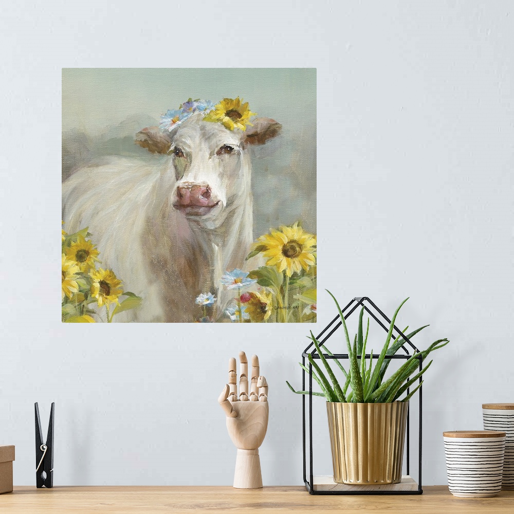 A bohemian room featuring A Cow In A Crown