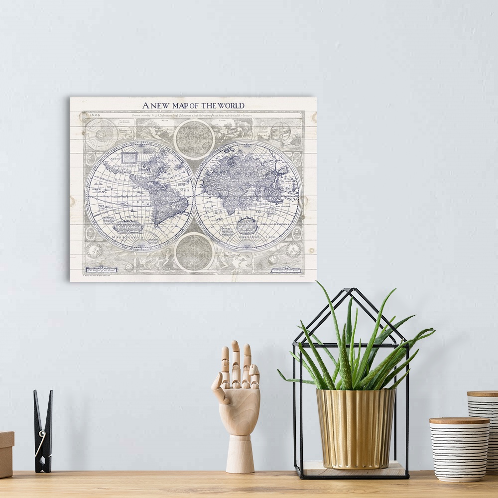 A bohemian room featuring A New Map of the World