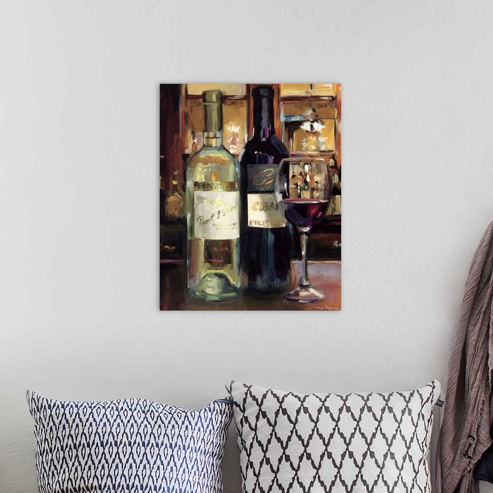 A bohemian room featuring A Reflection of Wine II