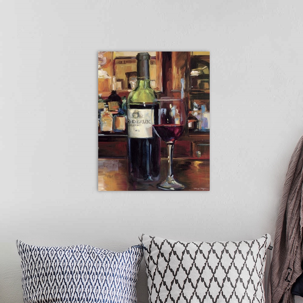 A bohemian room featuring A Reflection of Wine III