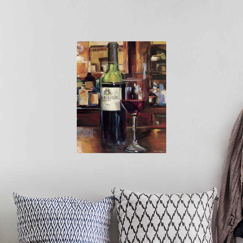 A bohemian room featuring A Reflection of Wine III