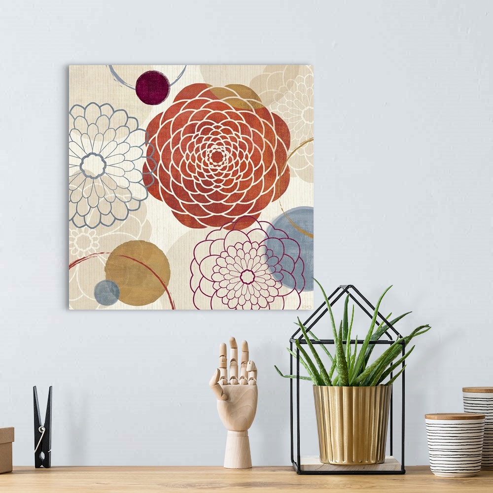 A bohemian room featuring Abstract Bouquet I