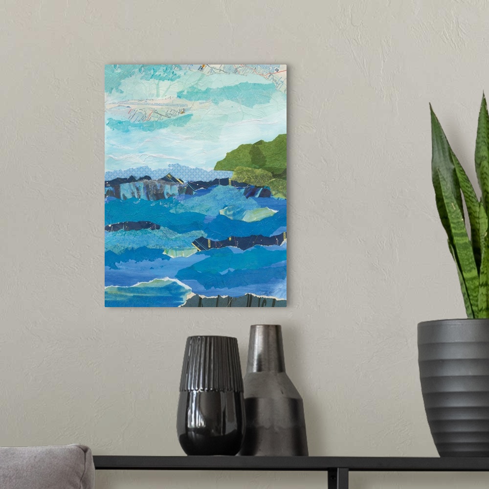 A modern room featuring Abstract Coastal IV