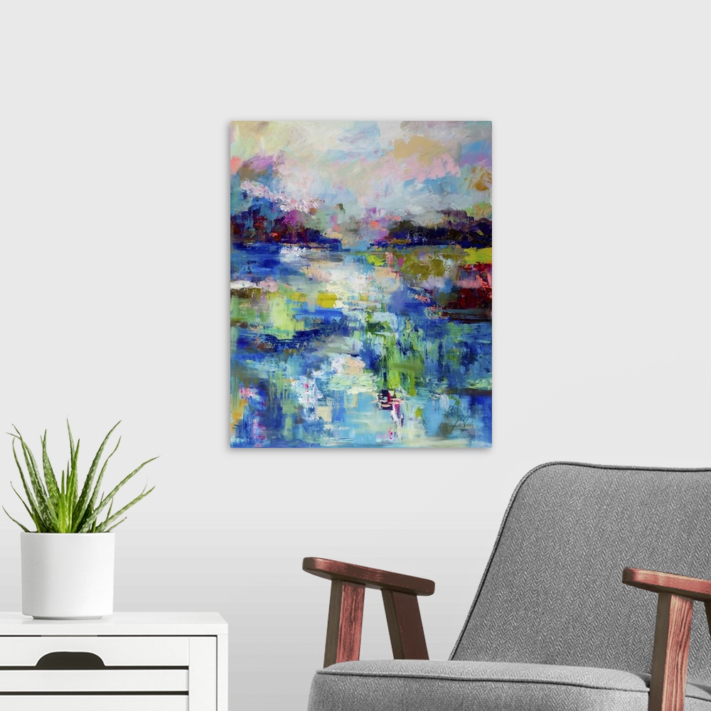 A modern room featuring Abstract Evening