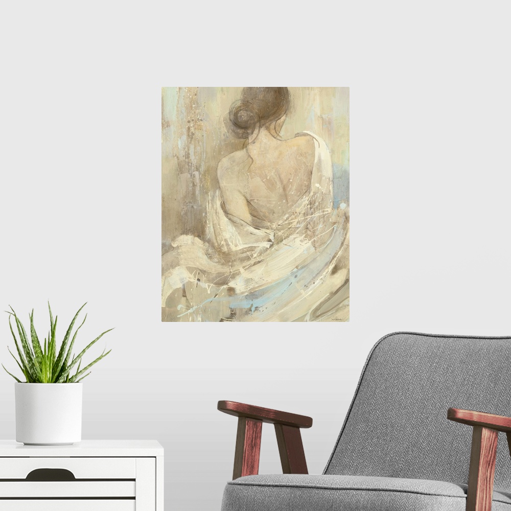A modern room featuring Abstract Figure Study I