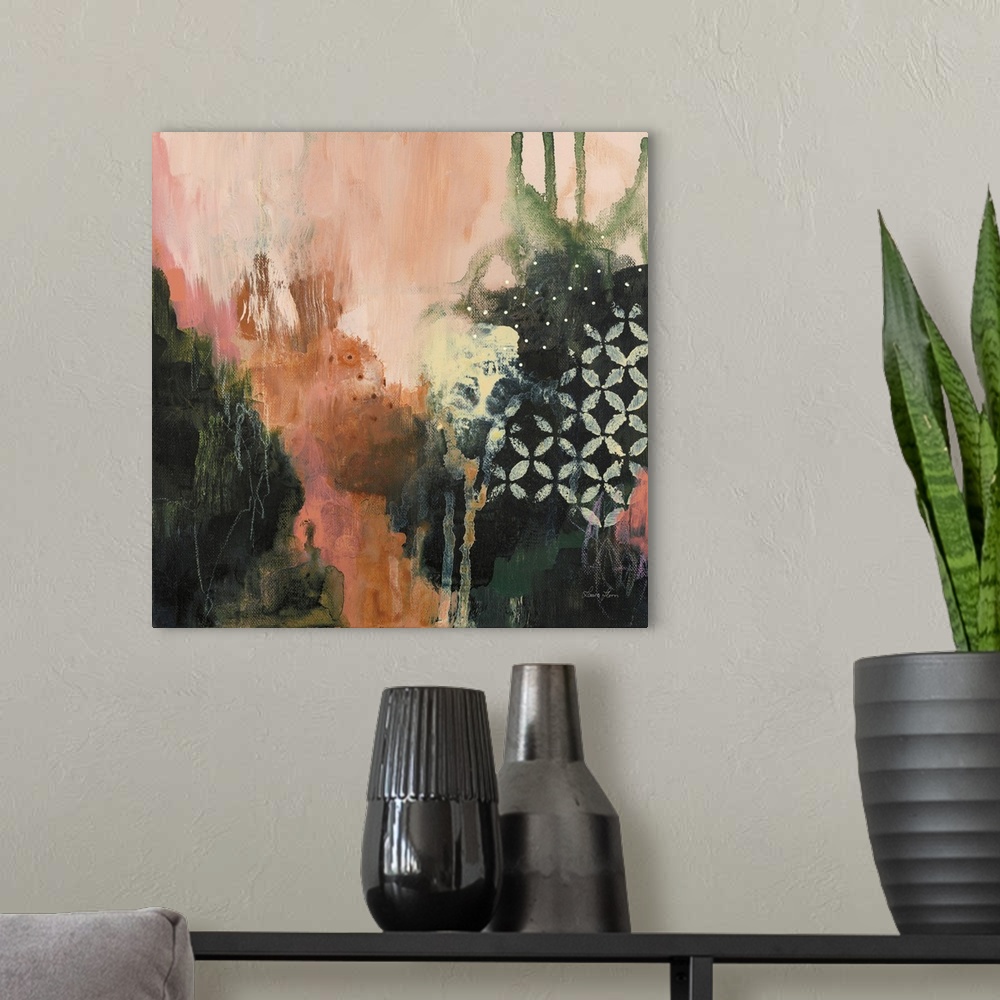 A modern room featuring Abstract Layers I