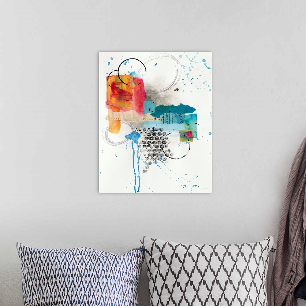 A bohemian room featuring Abstract Skyline I