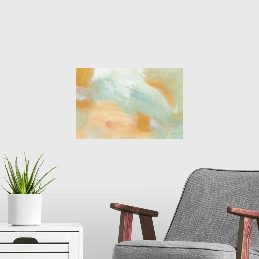 A modern room featuring Abstract Sunrise
