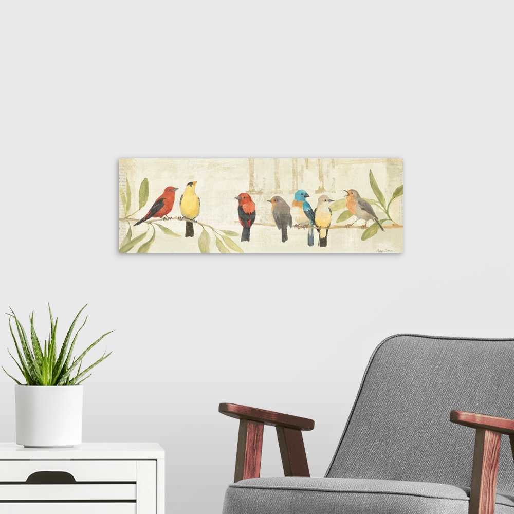 A modern room featuring Adoration of the Magpie  II