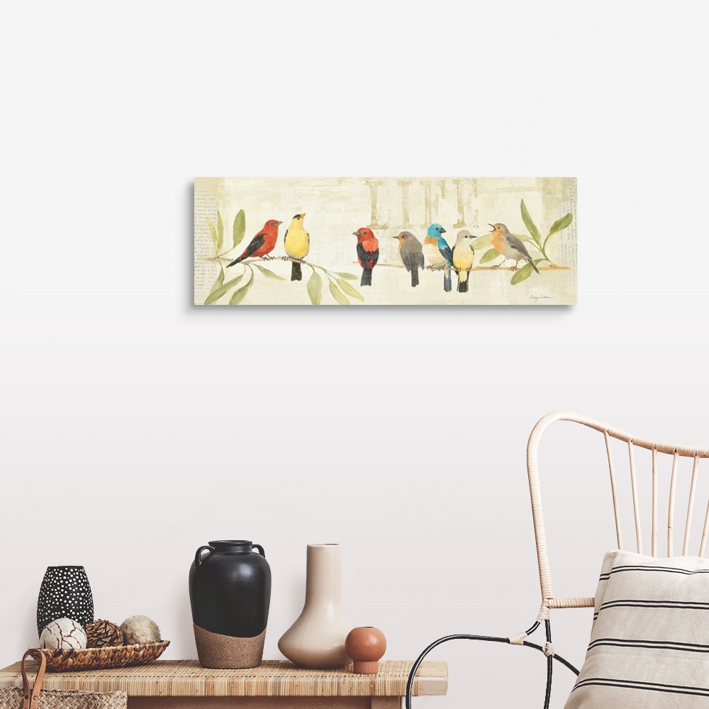 A farmhouse room featuring Adoration of the Magpie Panel II