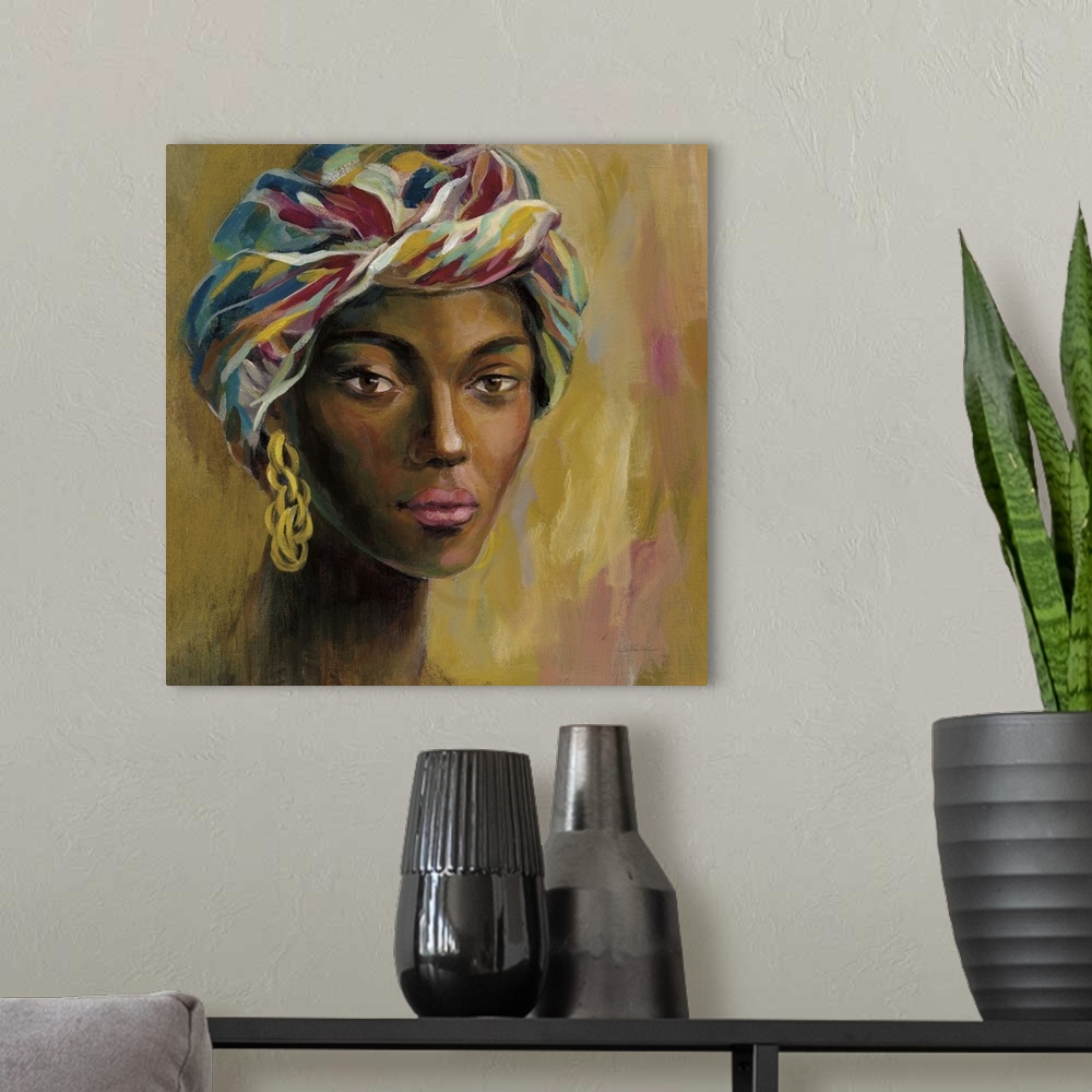 A modern room featuring African Face I