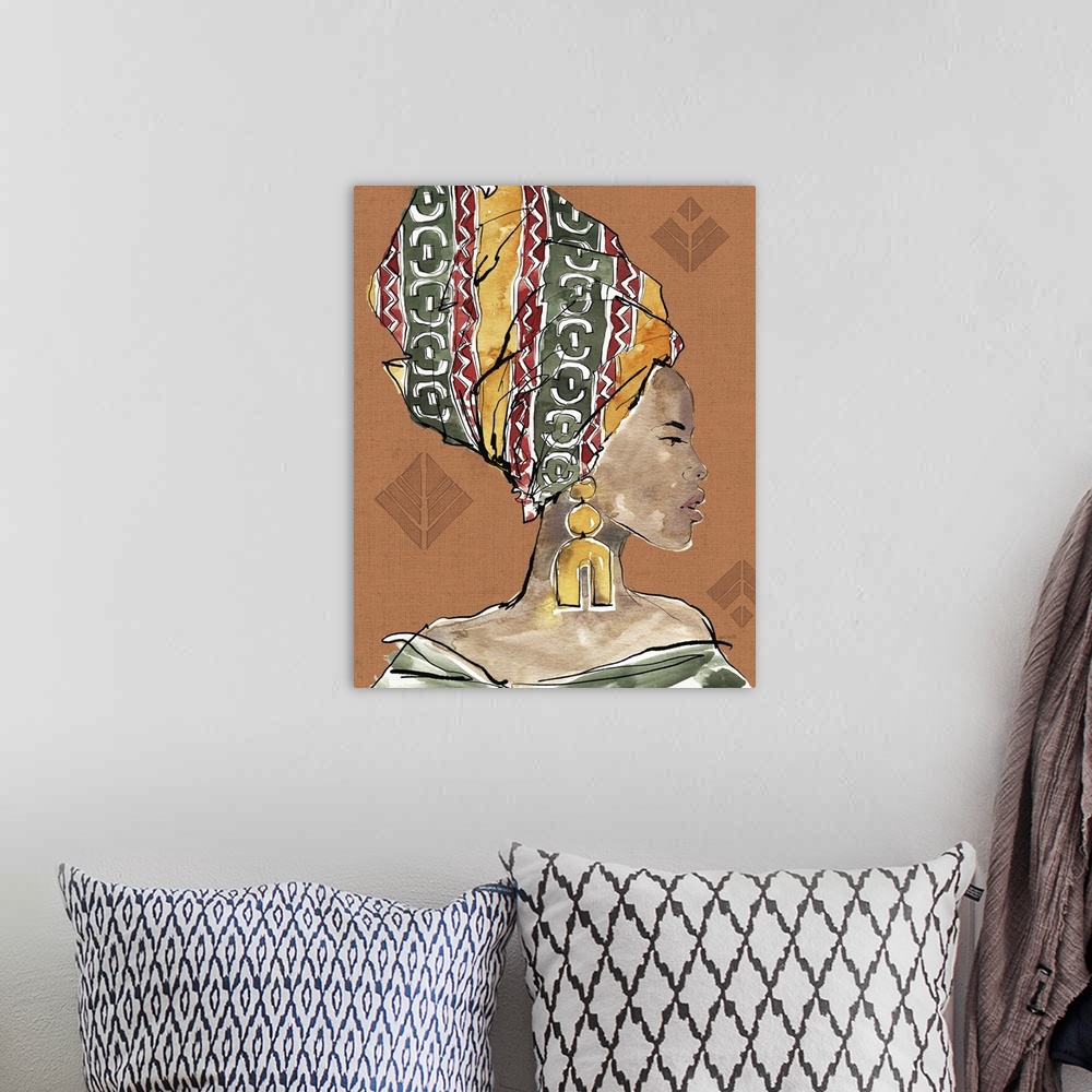 A bohemian room featuring African Flair V Warm