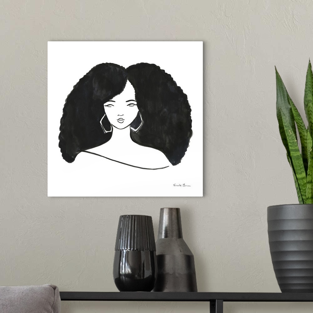 A modern room featuring Afro Girl II