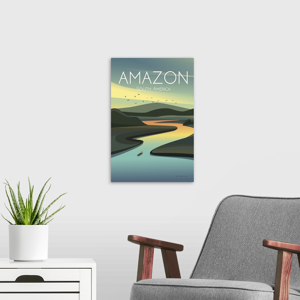 A modern room featuring Amazon