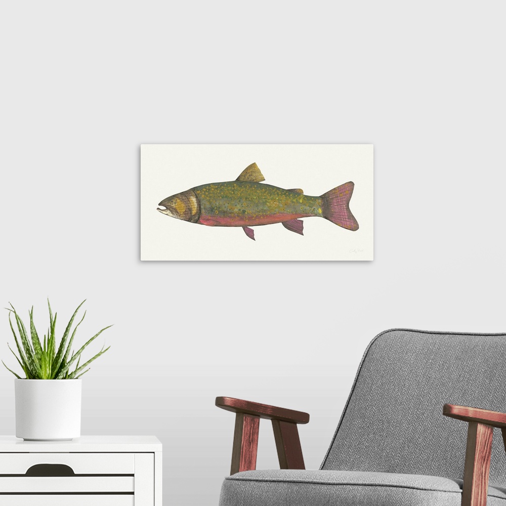A modern room featuring Angling in the Stream II