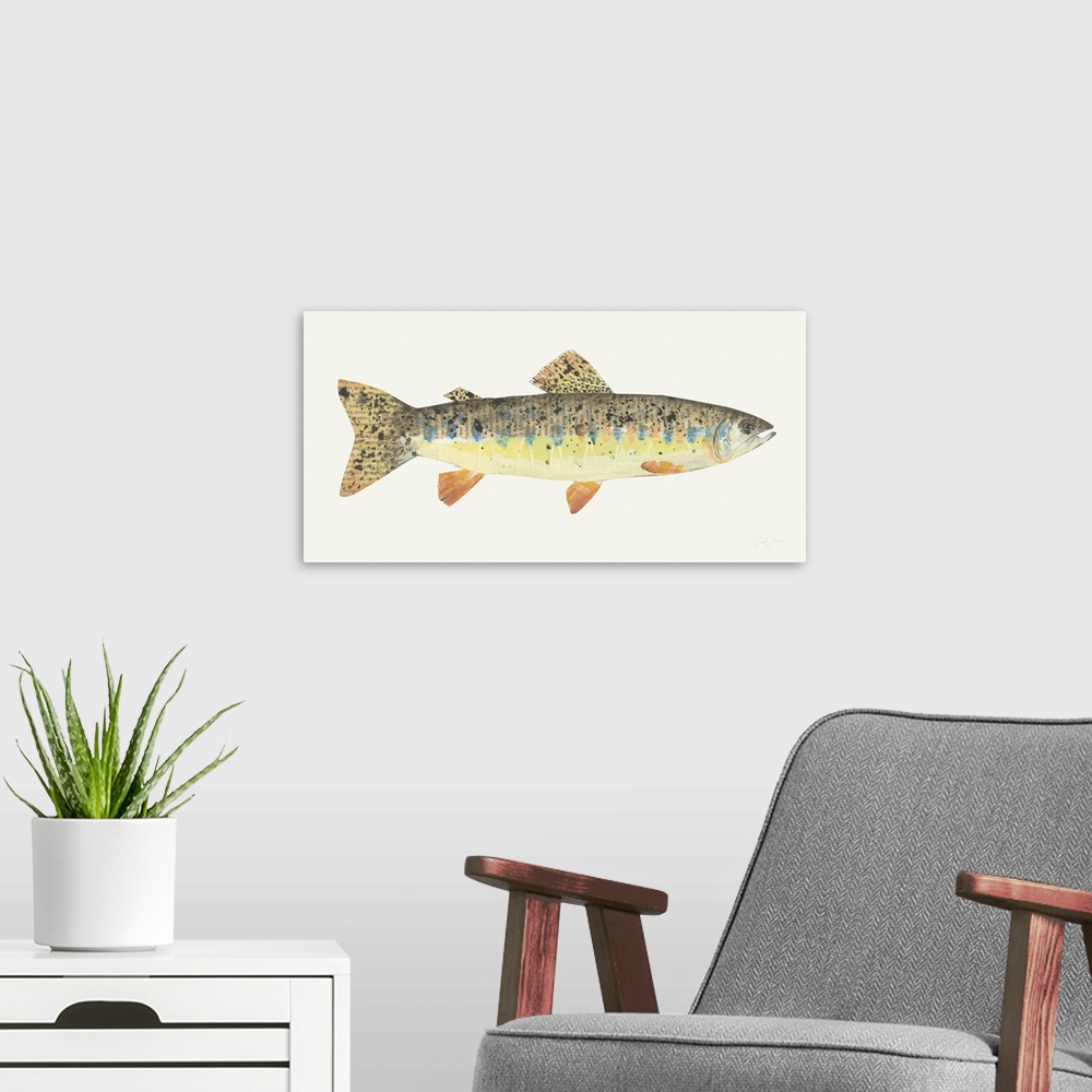 A modern room featuring Angling in the Stream III