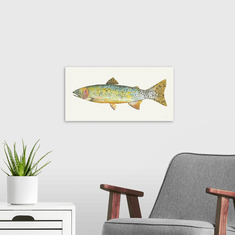 A modern room featuring Angling in the Stream IV