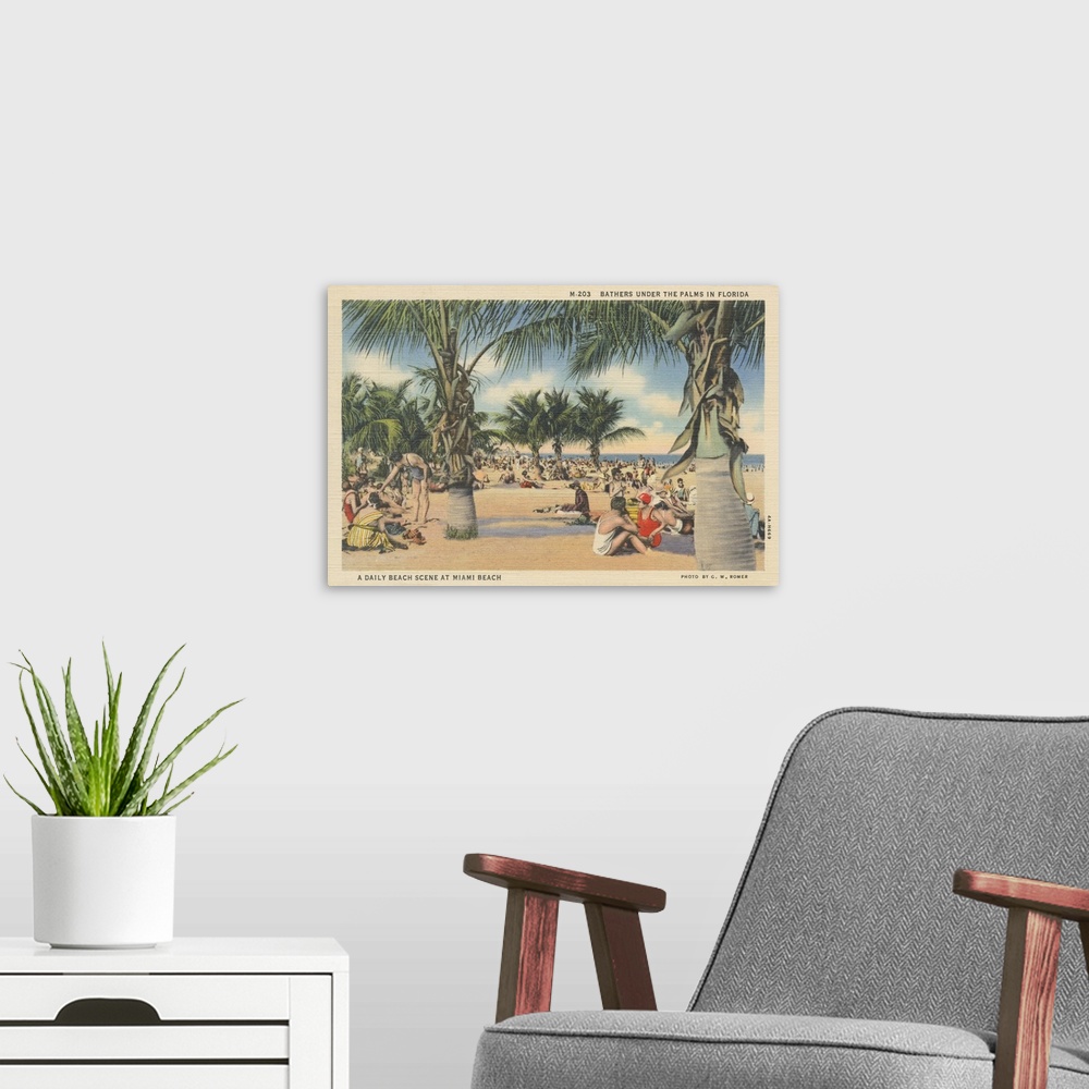 A modern room featuring Beach Postcard III