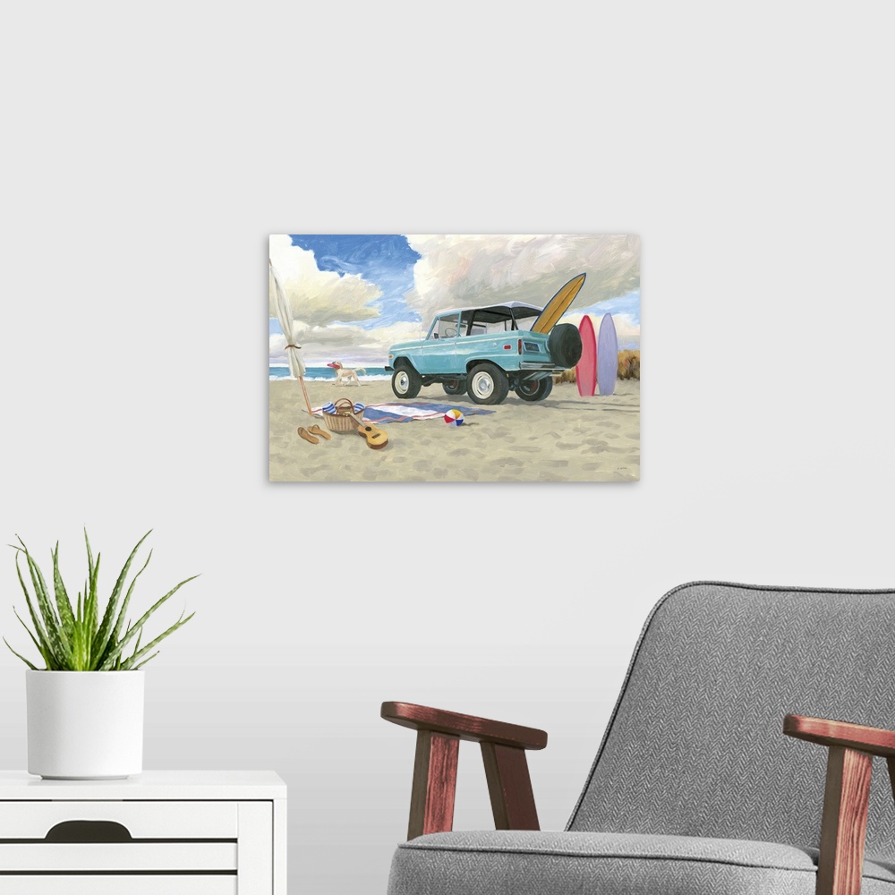 A modern room featuring Beach Ride I