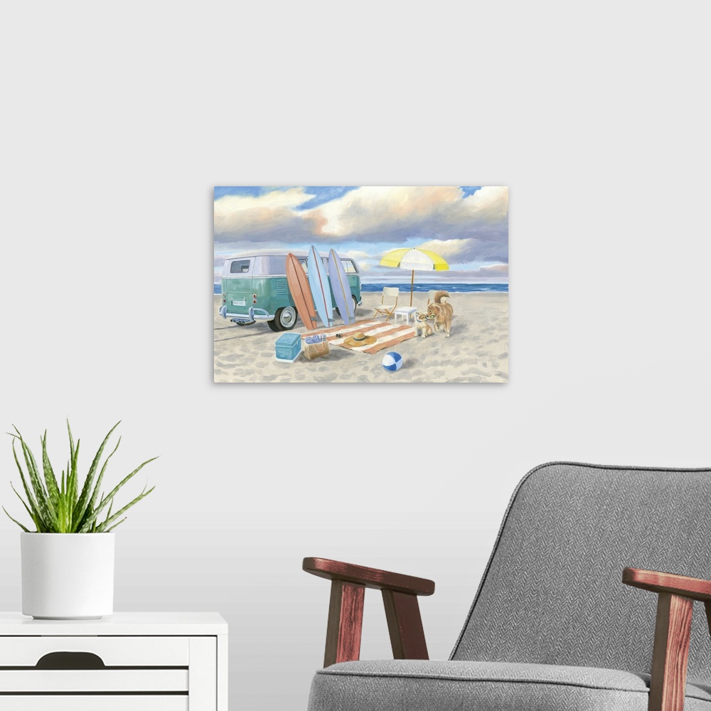 A modern room featuring Beach Ride II