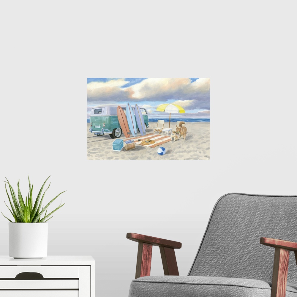 A modern room featuring Beach Ride II