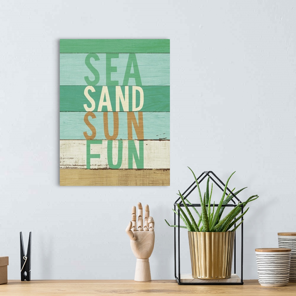 A bohemian room featuring Beachscape Inspiration VIII Green