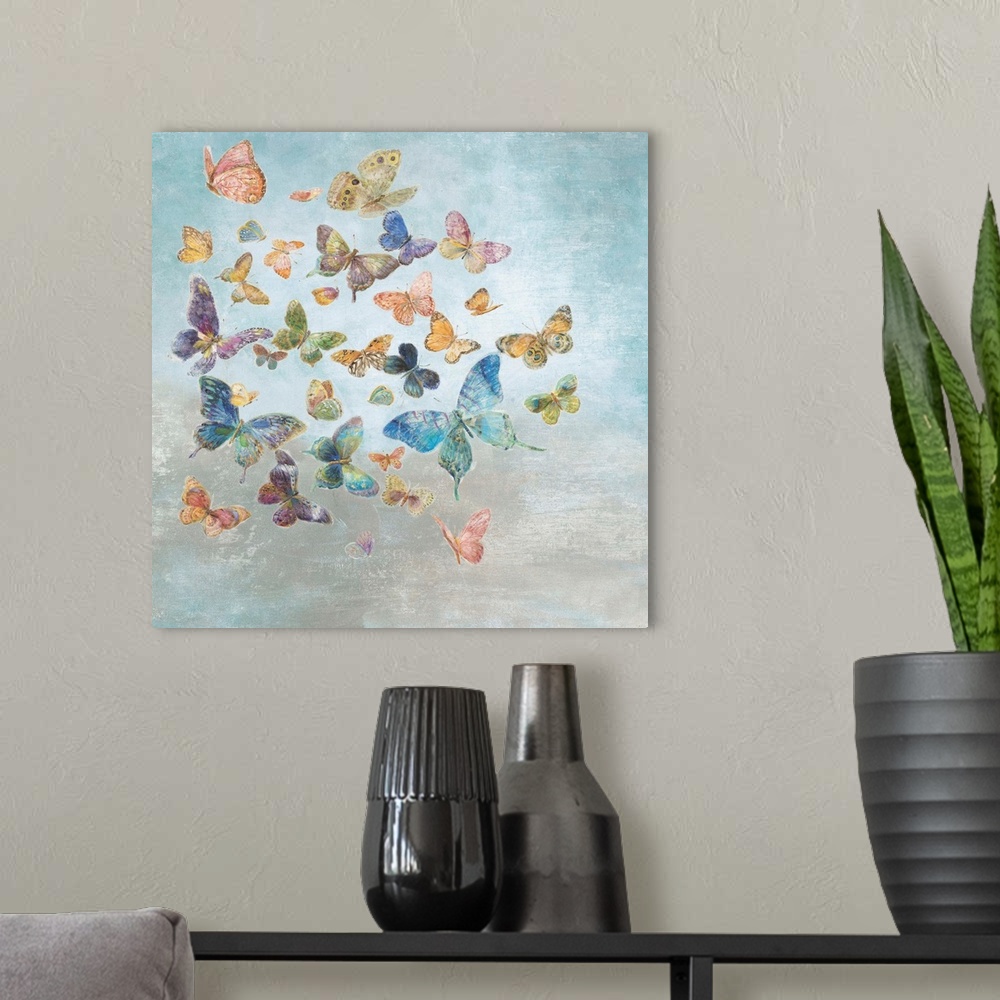 A modern room featuring Beautiful Butterflies v3 Square
