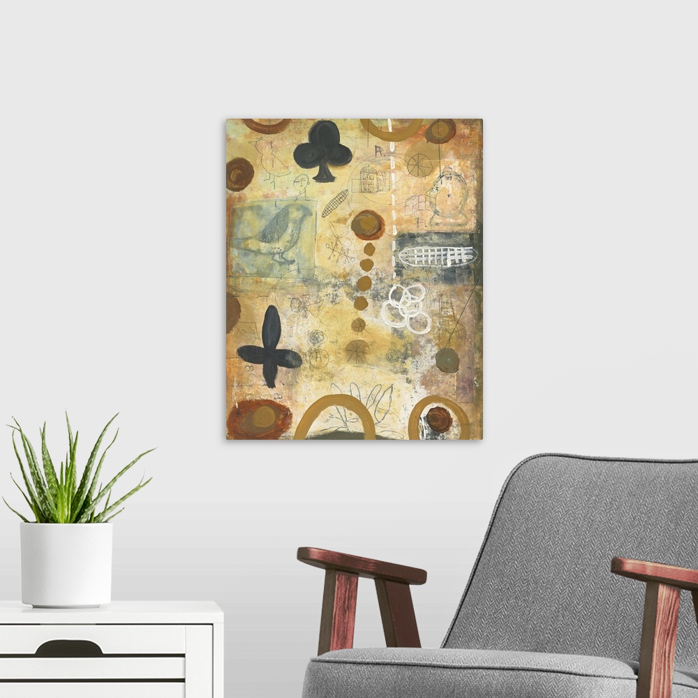 A modern room featuring Bird In Hand Abstract