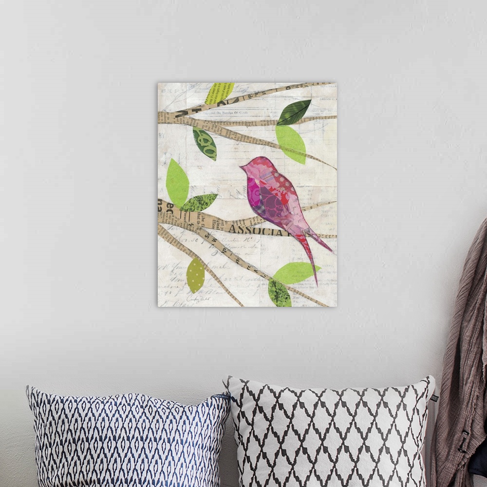 A bohemian room featuring Birds in Spring IV