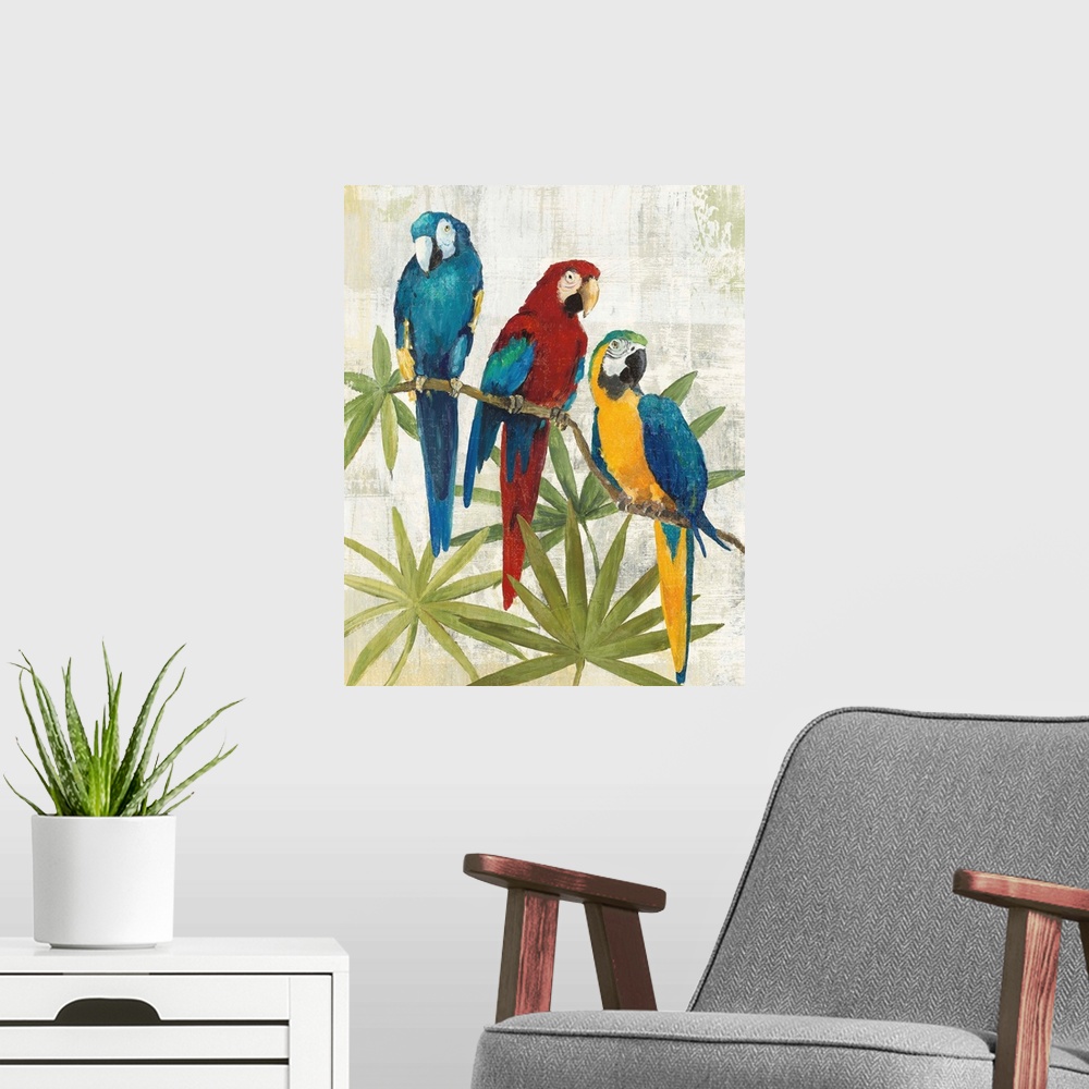 A modern room featuring Birds of a Feather II
