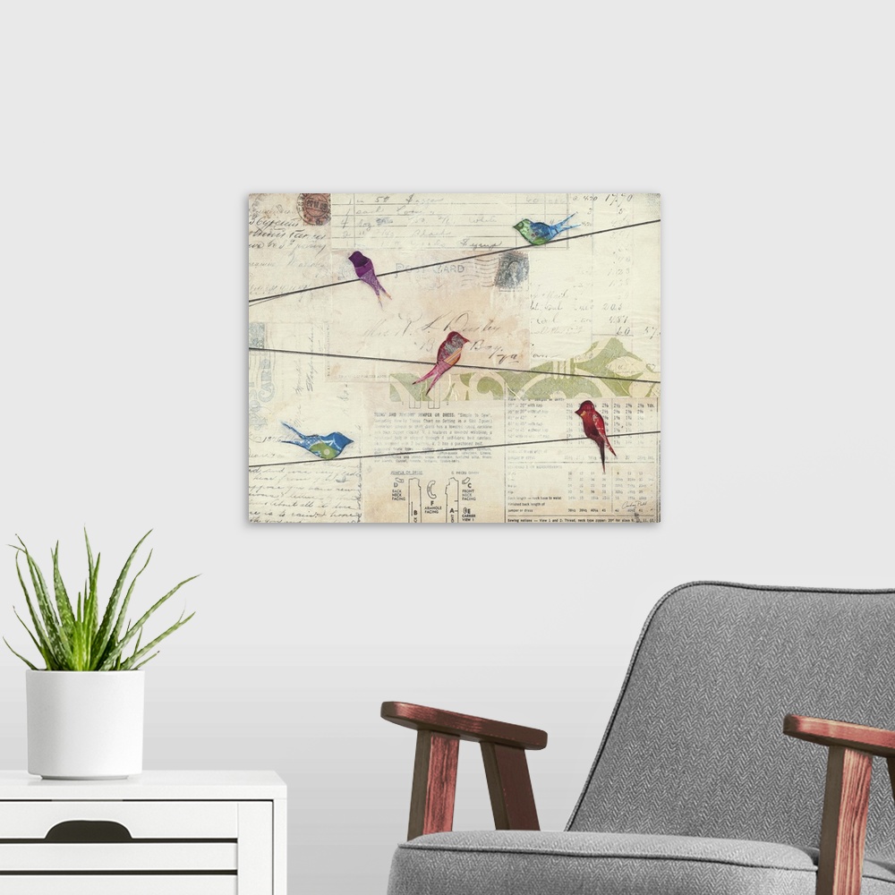 A modern room featuring Birds on a Wire