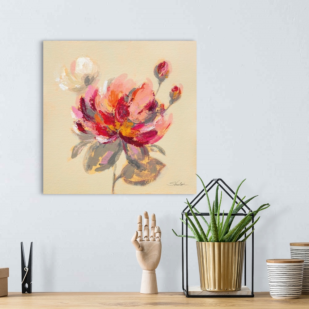 A bohemian room featuring Blooming Peony I
