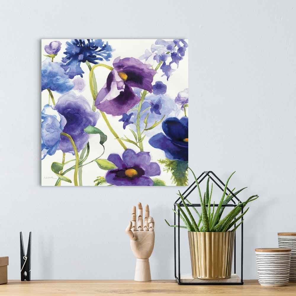 A bohemian room featuring Blue and Purple Mixed Garden I