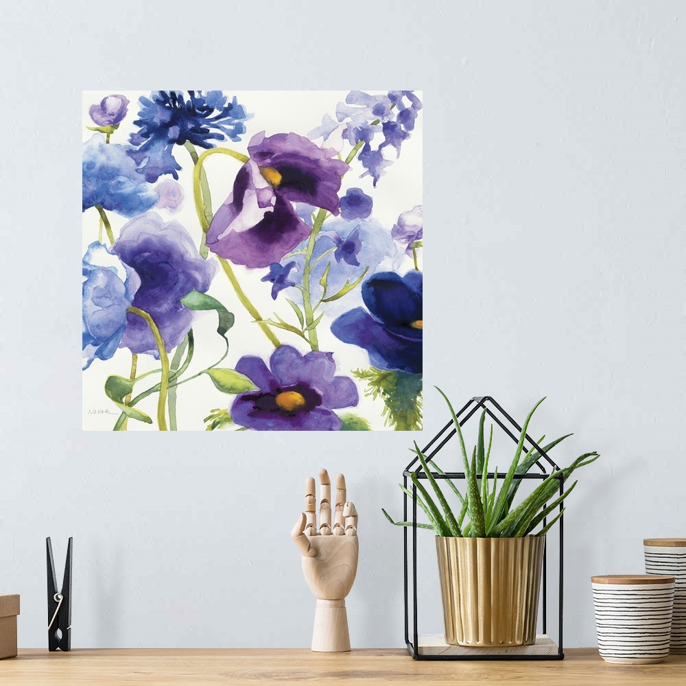A bohemian room featuring Blue and Purple Mixed Garden I