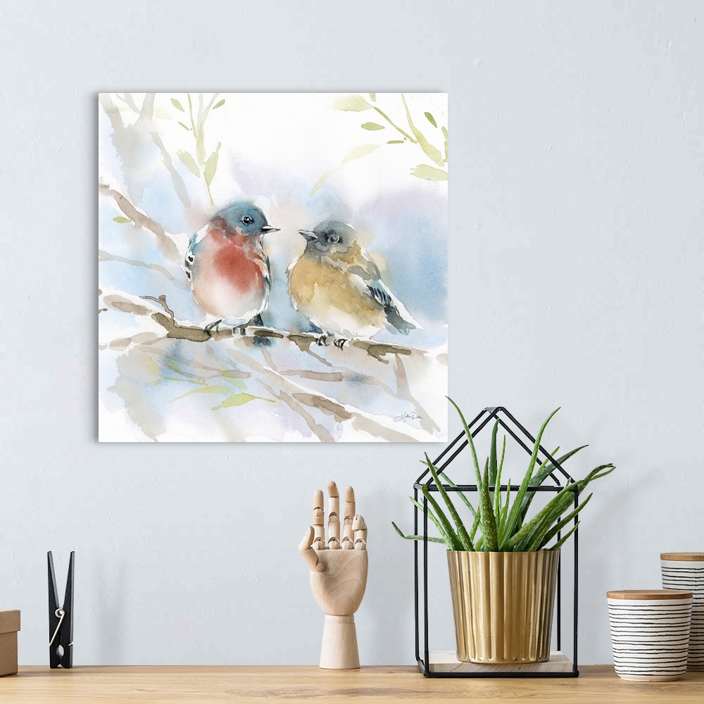A bohemian room featuring Bluebird Pair In Spring