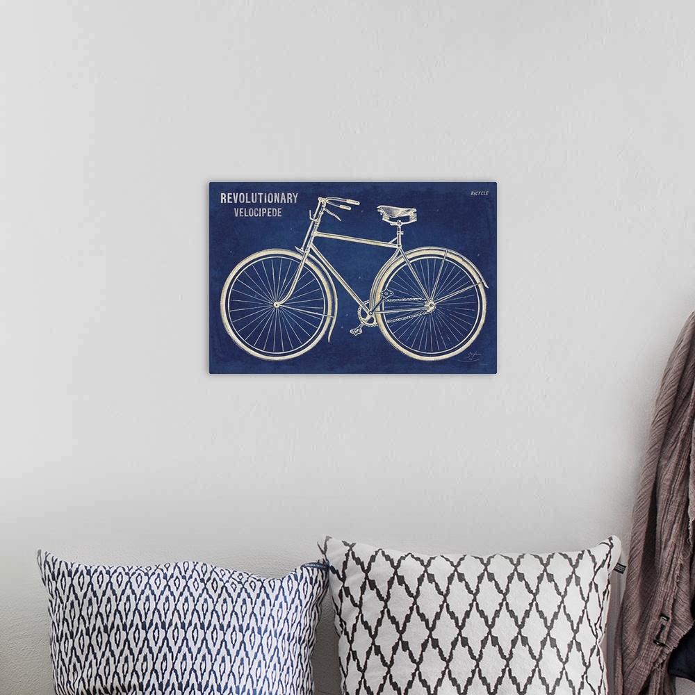 A bohemian room featuring Blueprint Bicycle