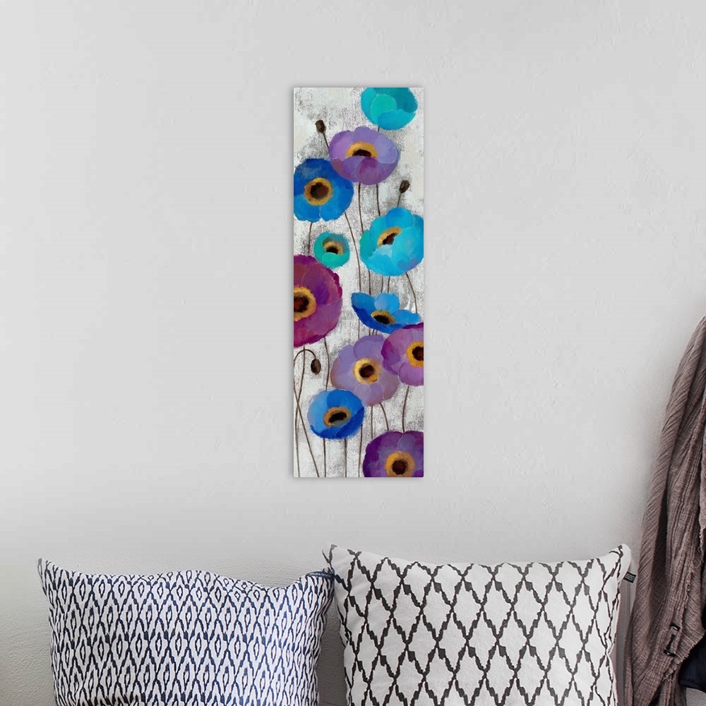 A bohemian room featuring Bold Anemones Panel II