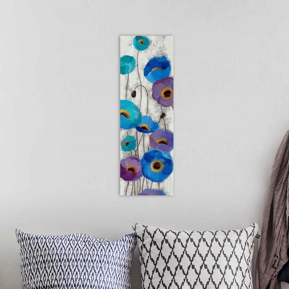 A bohemian room featuring Bold Anemones Panel III