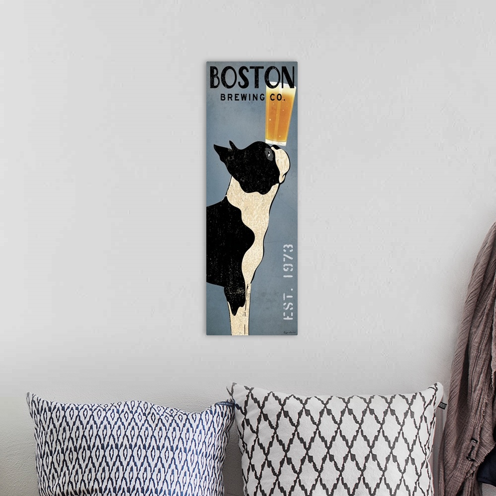 A bohemian room featuring Boston Terrier Brewing Co Panel