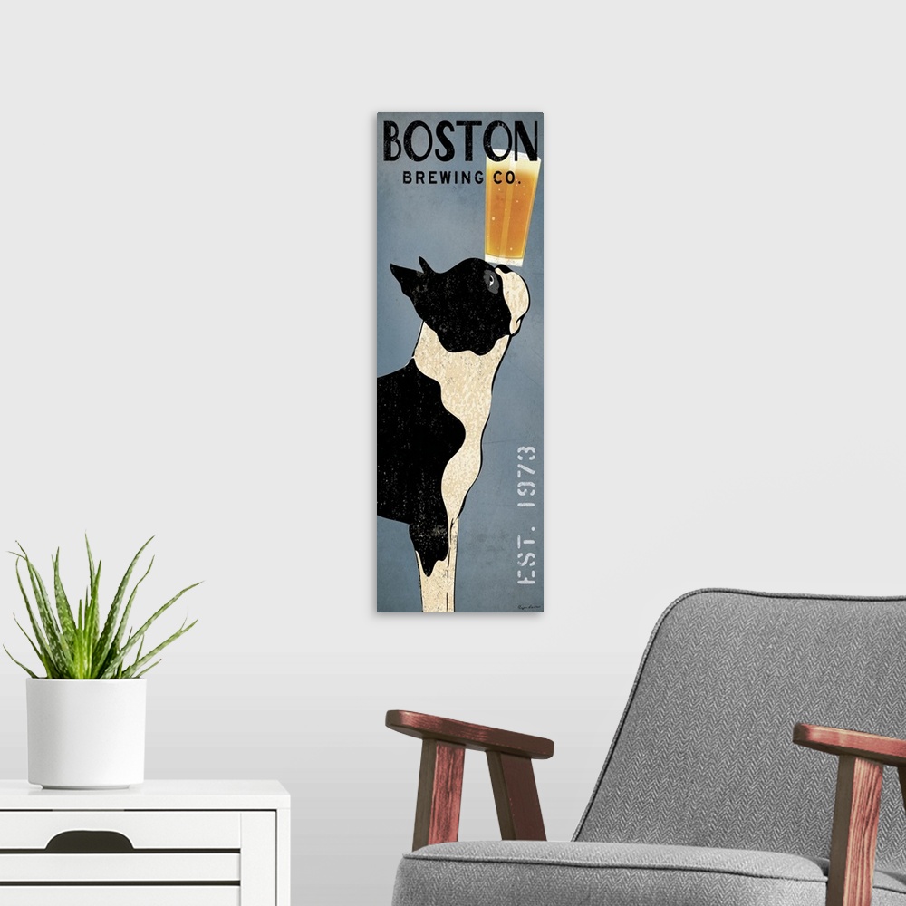 A modern room featuring Boston Terrier Brewing Co Panel