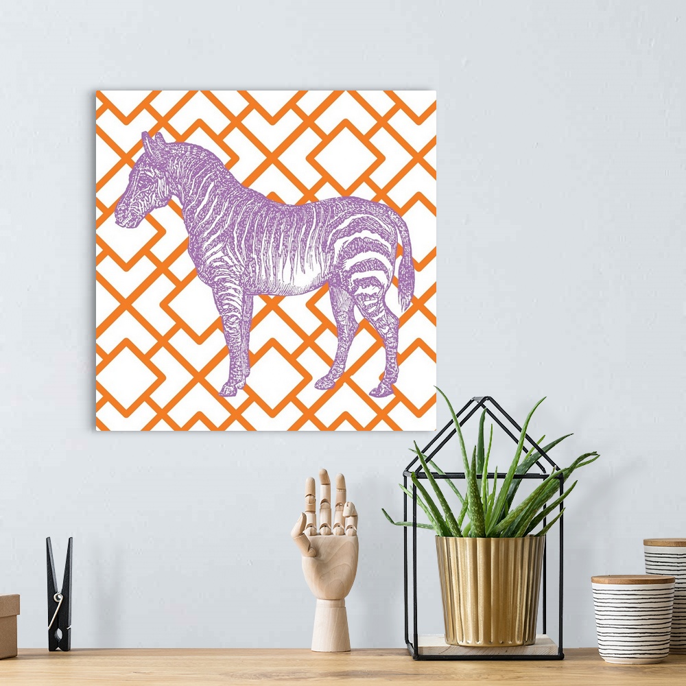 A bohemian room featuring Bright Menagerie Zebra