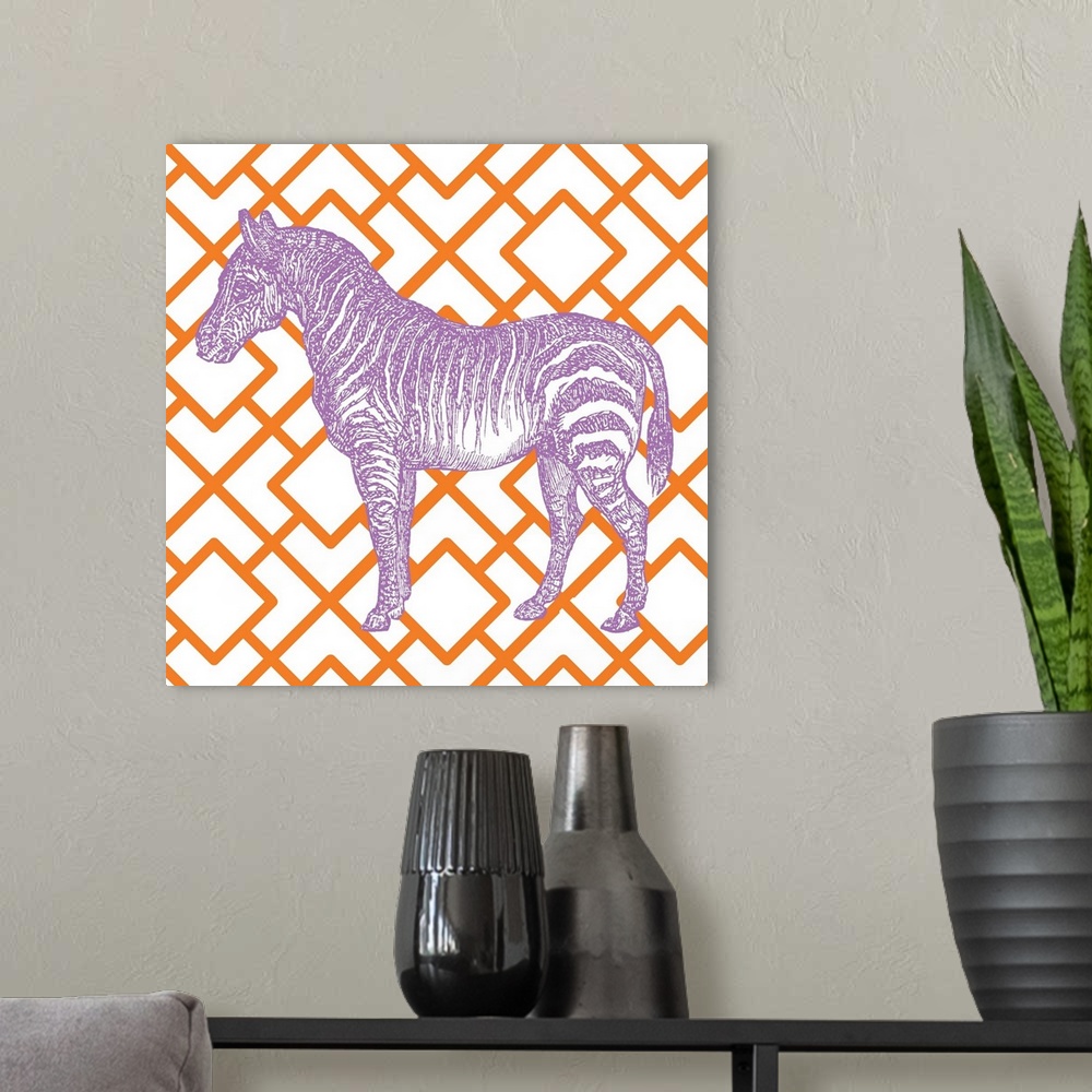 A modern room featuring Bright Menagerie Zebra