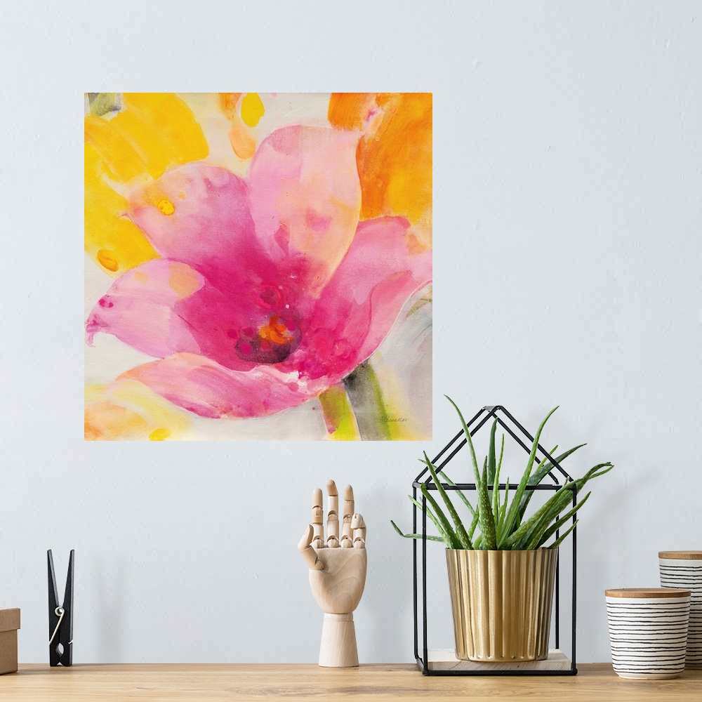 A bohemian room featuring Bright Tulips IV
