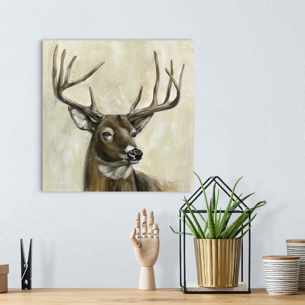 A bohemian room featuring Bronze Deer