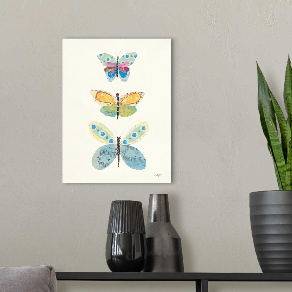 A modern room featuring Butterfly Charts IV